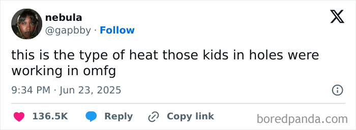 Screenshot of a humorous tweet showing a user commenting on intense heat, representing the best tweets that c*****d people up this June.