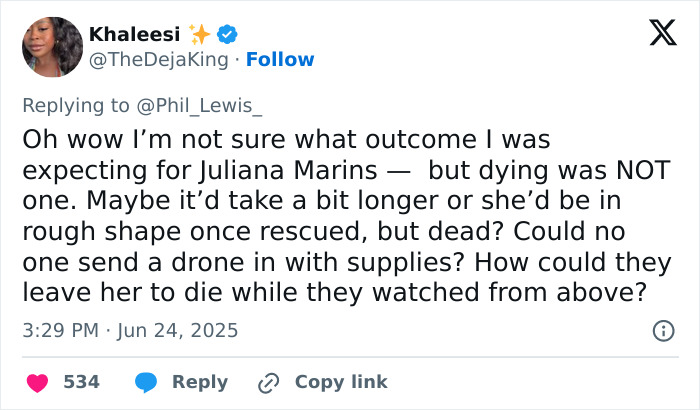 Tweet expressing shock and outrage over abandoned tourist’s death during volcano tours, questioning rescue efforts. Tweet expressing shock and outrage over abandoned tourist’s death during volcano tours, questioning rescue efforts.