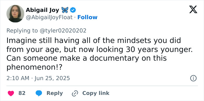 Screenshot of a tweet discussing a woman&rsquo;s facelift making her look 30 years younger, sparking online interest.