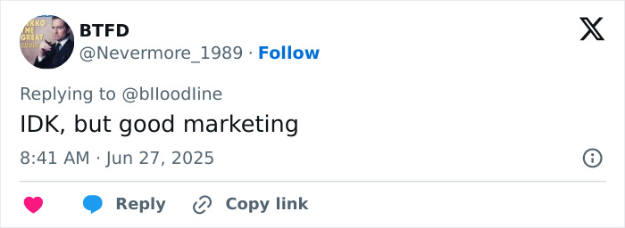 Tweet reply from user BTFD saying IDK, but good marketing, reacting to Lorde fans stunned by x-rated image in vinyl release. Tweet reply from user BTFD saying IDK, but good marketing, reacting to Lorde fans stunned by x-rated image in vinyl release.