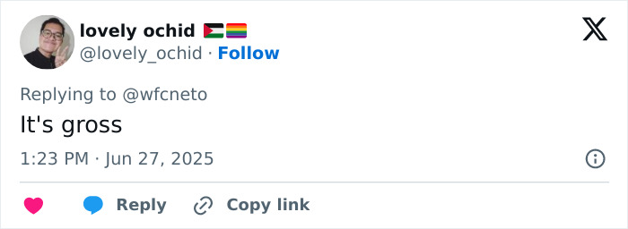 Twitter user lovely ochid reacting with a comment expressing "It's gross" about Lorde fans and x-rated vinyl image. Twitter user lovely ochid reacting with a comment expressing "It's gross" about Lorde fans and x-rated vinyl image.