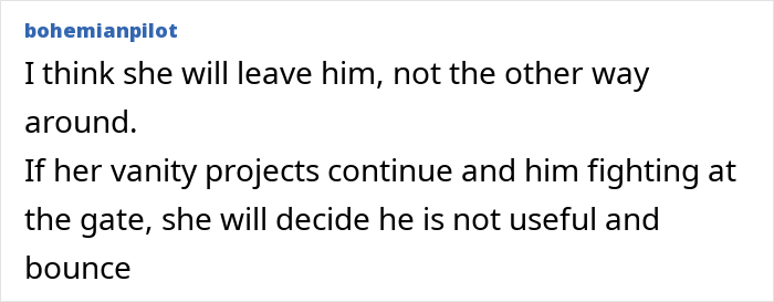 Screenshot of an online comment discussing Meghan Markle's "insufferable" interview about Harry and their relationship.