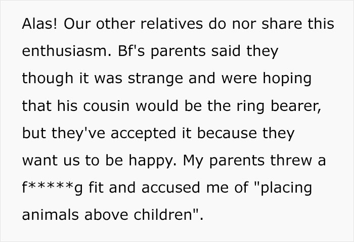 Bride replaces kids with pets at wedding, causing parents to freak out over unusual family reaction.