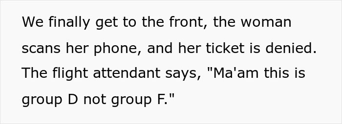 Plane passenger attempting to cut the cue is corrected and sent back behind other passengers waiting in line. Plane passenger attempting to cut the cue is corrected and sent back behind other passengers waiting in line.