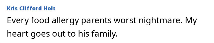 Comment expressing sympathy after a college student loses life following a late night snack at home.
