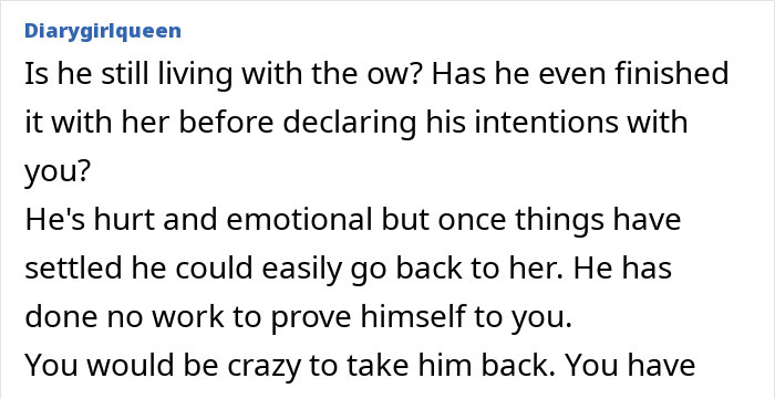 Commenter discussing a man&rsquo;s regret after leaving his wife following a hospital stay, expressing emotional and relationship concerns.
