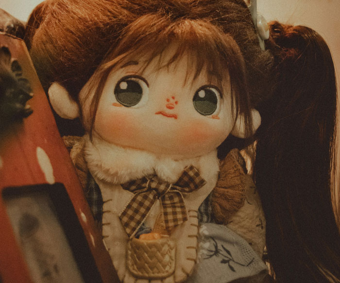 Close-up of a doll with large eyes and pigtails, illustrating one of the wild things people say they've seen.