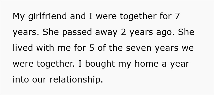 Text excerpt about a man concerned about his late girlfriend&rsquo;s mom possibly suing him for $100K seeks legal advice.