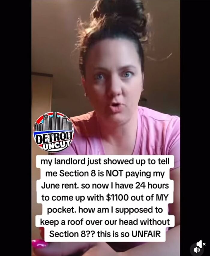 Woman expressing frustration about Section 8 rent payment issues, reflecting entitled single moms refusing to pay expenses.