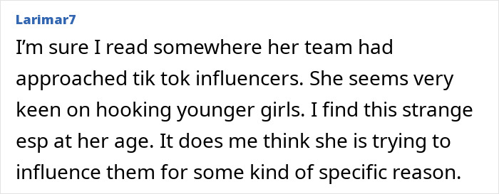 Screenshot of a social media comment discussing Meghan Markle accused of treating her kids like accessories.