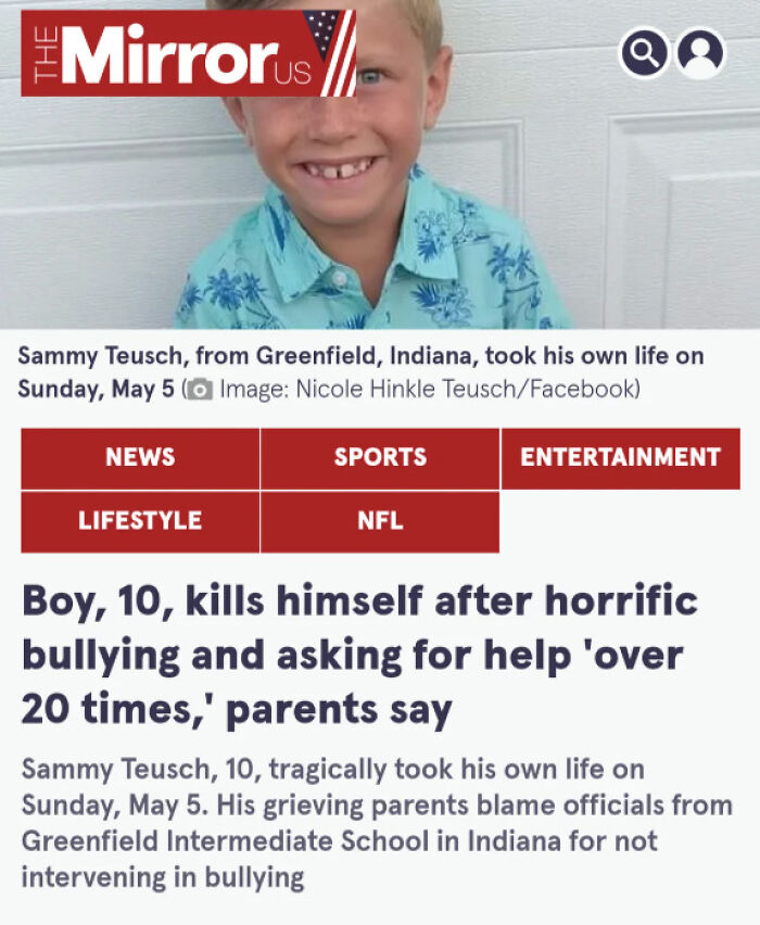 Sad news about bullying impact on children, highlighting the trauma and mental health challenges faced by the next generation.