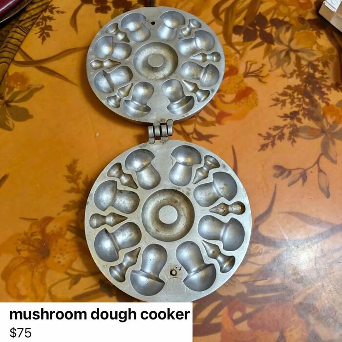 Vintage mushroom dough cooker mold, a cool secondhand find for unique baking and kitchen collections.