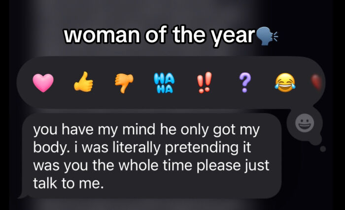 Screenshot of an unhinged message from a woman nominating men of the year with emojis and emotional text.