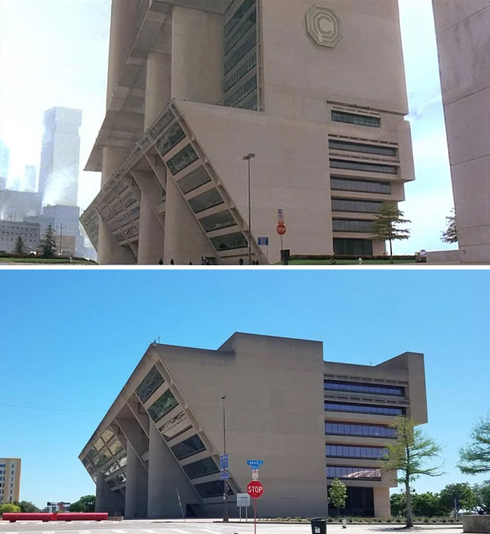 Side-by-side photos of a real-life location from movie and TV classics showing how it looks now.