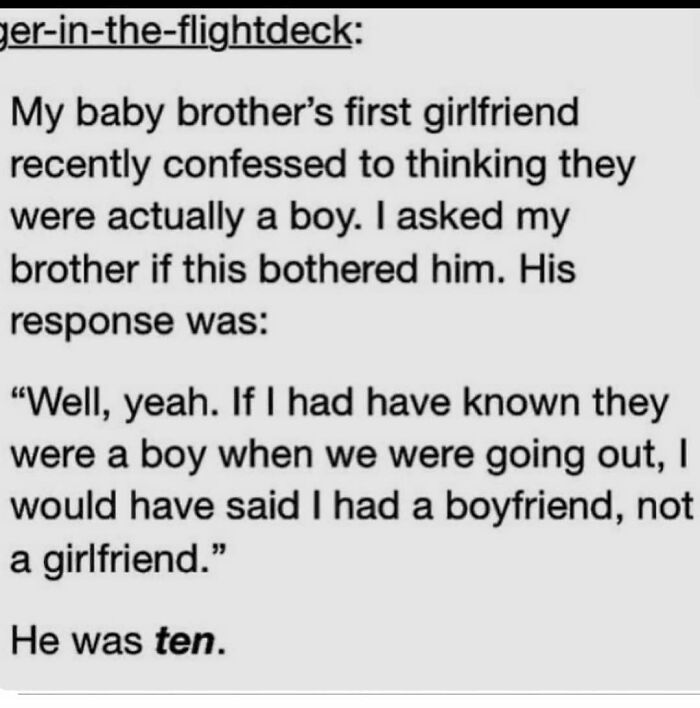 Text post sharing a wholesome story to restore faith in humanity with a child's innocent and honest response.