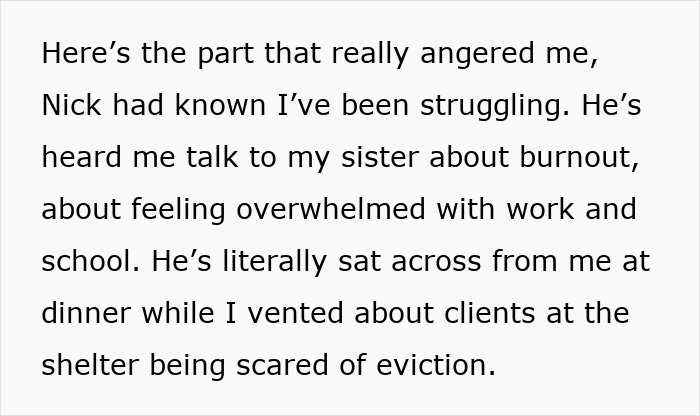 Text excerpt showing a man pulling a harmless prank on girlfriend&rsquo;s sister, leading to panic and revenge.