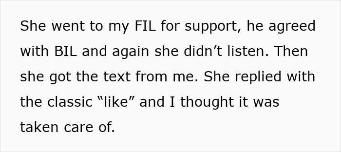 Text excerpt describing family conflict after MIL hijacks pregnancy announcement on Facebook, refusing to delete it.