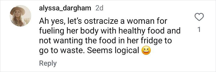 Social media comment defending plane passenger who made a salad mid-flight, criticizing backlash as illogical. Social media comment defending plane passenger who made a salad mid-flight, criticizing backlash as illogical.