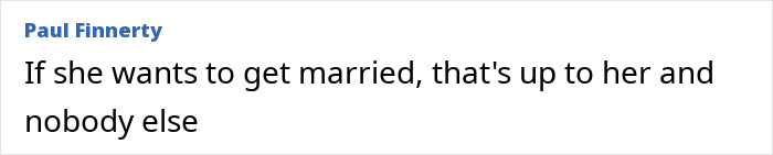 Text comment saying if she wants to get married, it's her choice, linked to Taylor Swift and Travis Kelce marriage rumors.