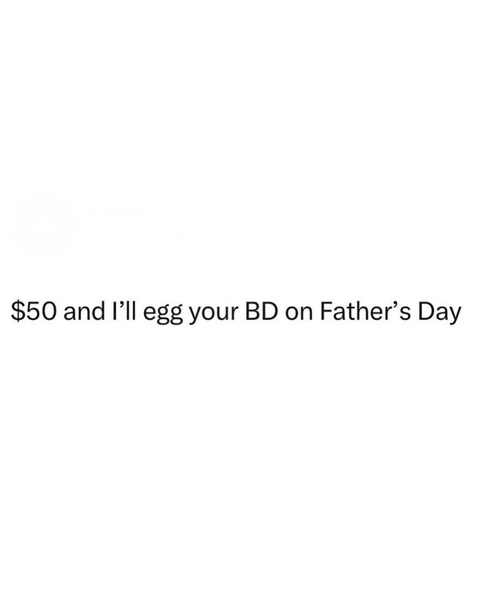 Funny work meme text offering to egg a boss's door for 50 dollars as a humorous office joke.