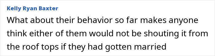 Screenshot of a comment discussing speculation about Taylor Swift and Travis Kelce secretly married after wedding invitation leaked.
