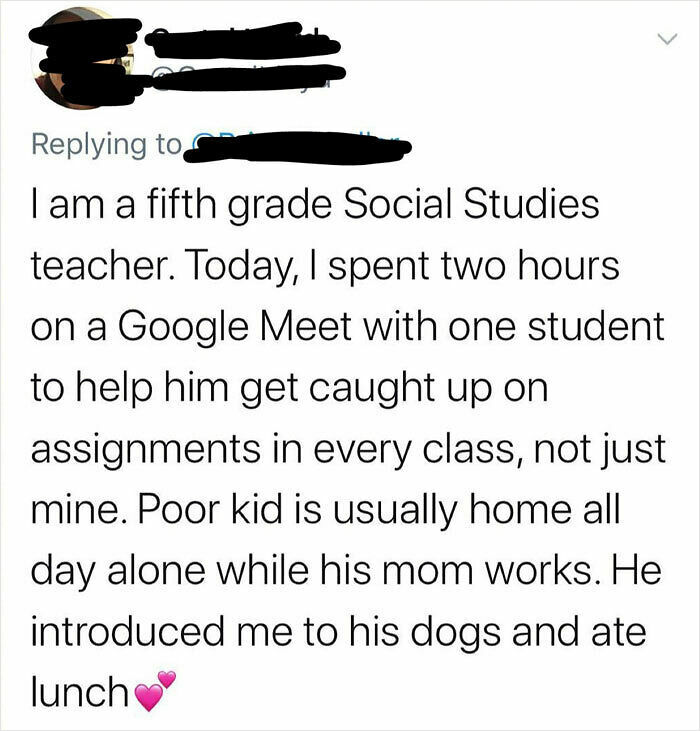 Fifth grade Social Studies teacher spending extra time helping a student with assignments, showing love and dedication.