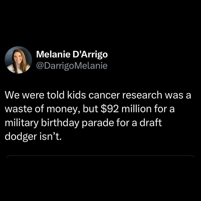 Tweet by Melanie D'Arrigo highlighting irony, shared as a powerful meme revealing wasteful spending, part of powerful memes collection.