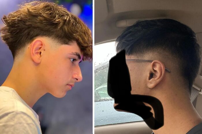 Side-by-side comparison of hair fail showing what people asked for versus the haircut they actually got.