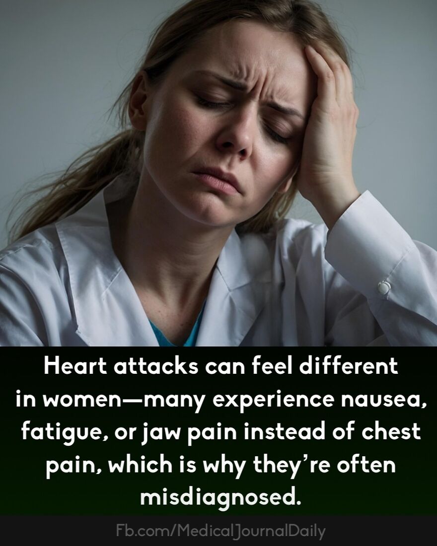 Woman in a white coat showing fatigue and pain, illustrating medical facts about symptoms often misdiagnosed in women.