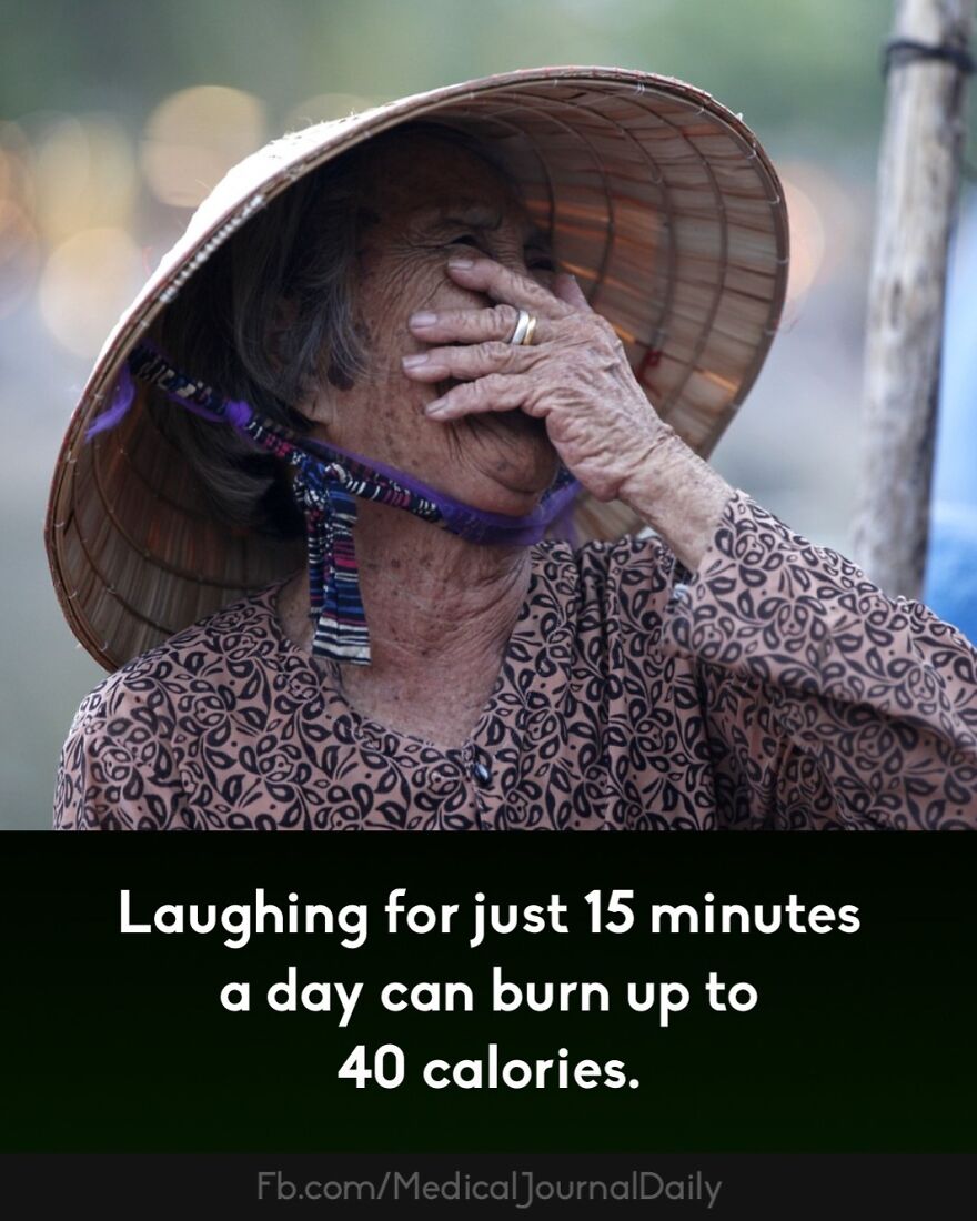 Elderly person wearing a conical hat laughing, highlighting a curious medical fact about fingers containing no muscles.