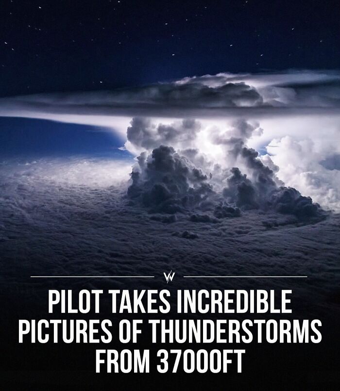 Stunning thunderstorm photo from 37000ft, showcasing nature’s power, paired with interesting short stories content.
