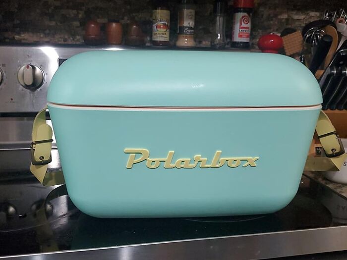 Retro light blue Polarbox cooler, a must-have for International Picnic Day and al fresco outdoor feasts.