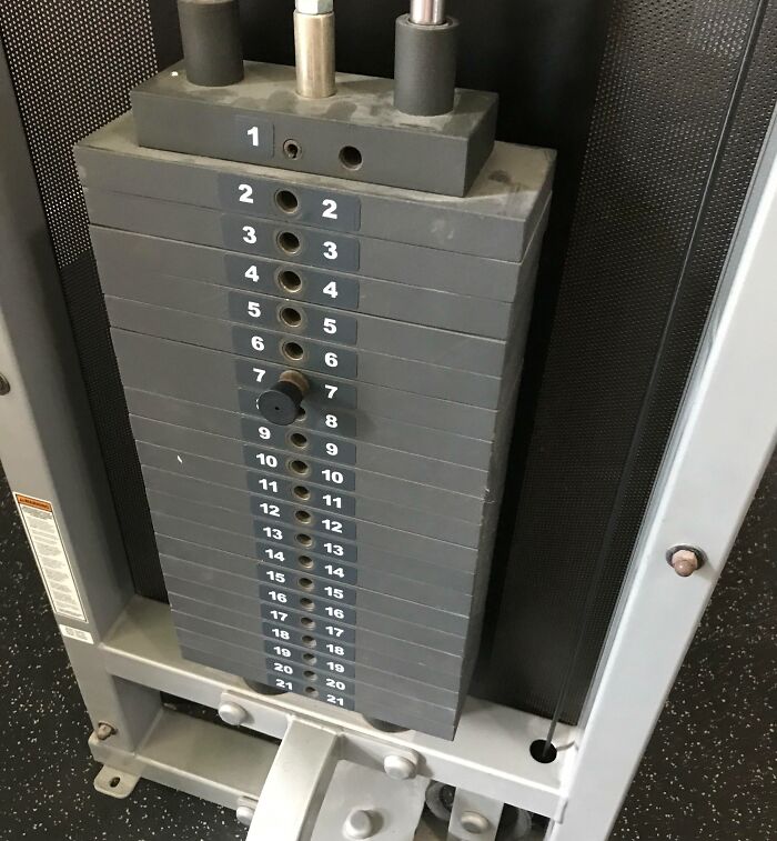 Gym weight stack with pin missing on a heavy plate, illustrating common annoying gym moments during workouts.