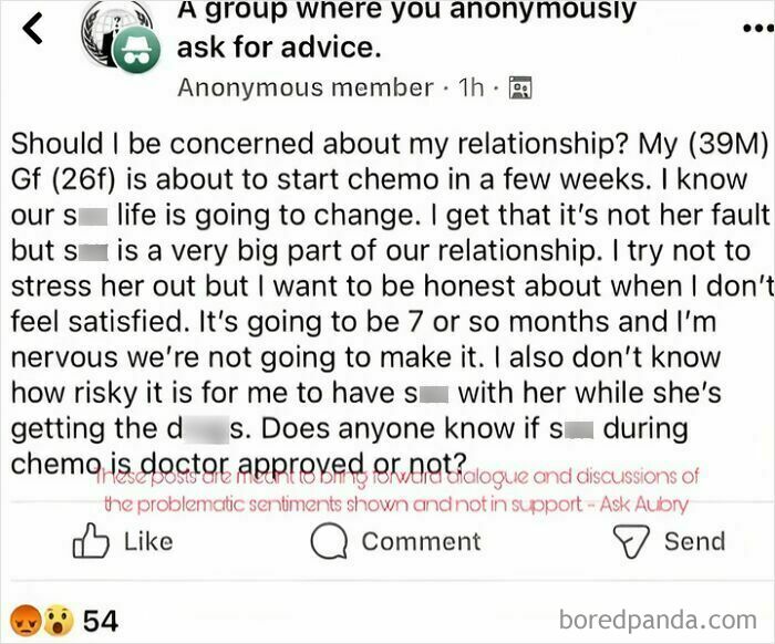 Screenshot of an anonymous online post revealing insensitive attitudes, highlighting reality checks for misogynists.