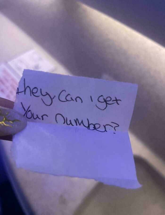 Handwritten note with the message can I get your number found among historical mementos people randomly found.