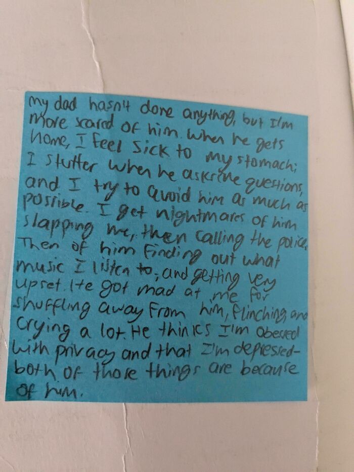 Sticky Note In The Cover Of A Copy Of The Handmaids Tale I Took Out From The Library