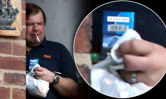 Man smoking a cigarette while holding a pack of cigarettes and a tissue, illustrating fascinating content on the internet.