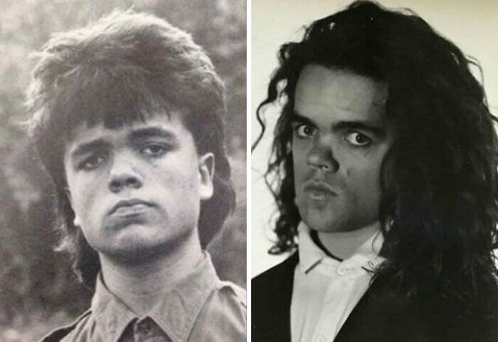 Two black and white portraits of men with distinct hairstyles, illustrating weird things about history on Instagram.