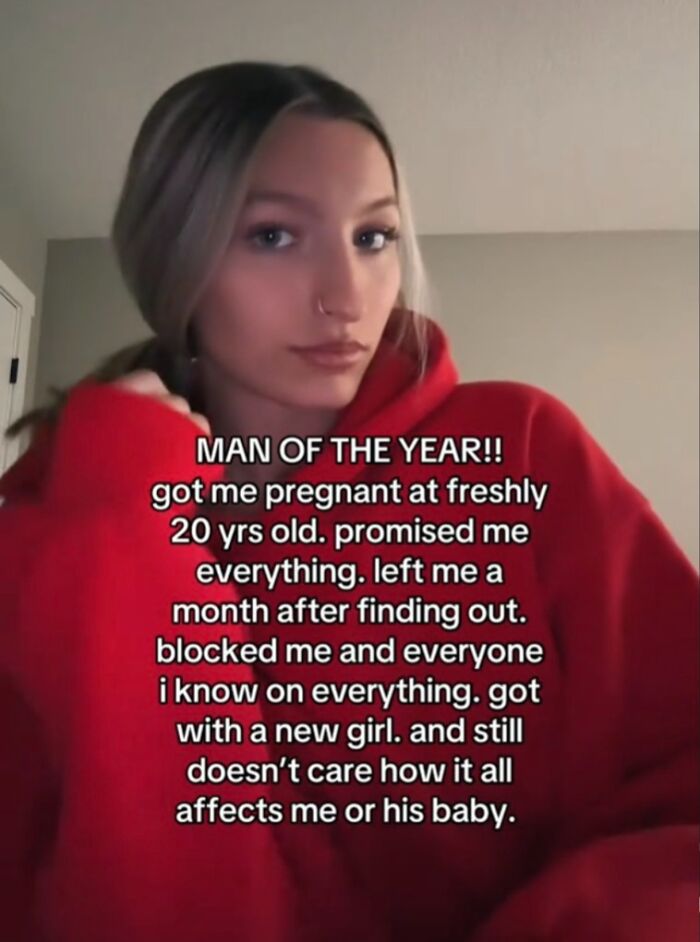 Young woman shares unhinged screenshot nominating man of the year for abandoning her and their baby after pregnancy news.