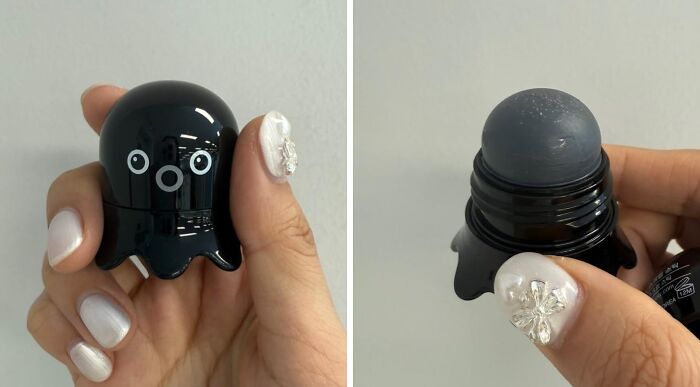 Hand holding a black octopus-shaped product showing the item closed and open, highlighting star performers in products.