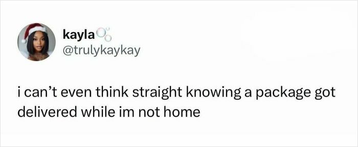 Tweet text about the stress of missing a package delivery, part of funny circle of idiots memes collection.