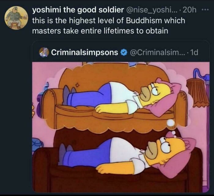 Screenshot of a meme showing Homer Simpson lying on a couch with a caption asking to explain the joke in memes.