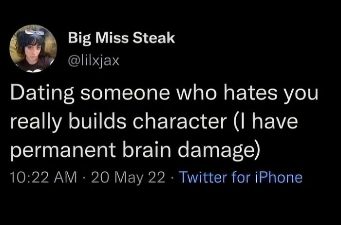 Screenshot of a tweet about dating someone who hates you, highlighting that some relationships can be emotionally exhausting.