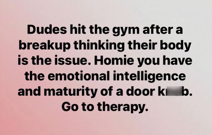 Text image highlighting a humorous take on relationships, emotional intelligence, and therapy, showing that relationships can be exhausting.