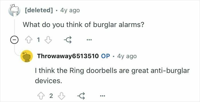 Online discussion where users share opinions on burglar alarms and anti-burglar devices like Ring doorbells to prevent break-ins.