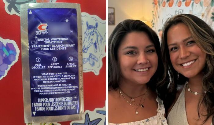 3D White dental whitening treatment product packaging next to smiling women showing bright teeth for Prime Day 2024 best-sellers.