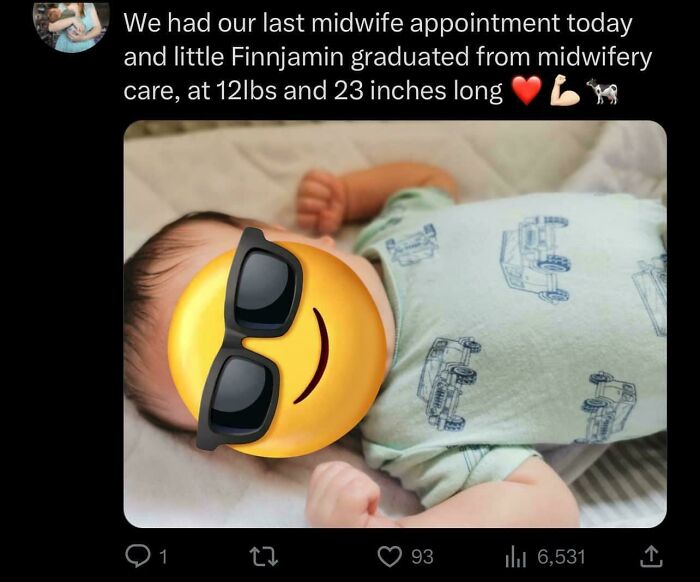 Baby named Finnjamin lying down after last midwife appointment, featured in Wednesdaigh Adams baby names discussion.