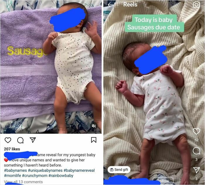 Newborn baby lying on a blanket wearing white onesies, highlighting unique baby names parents loved but others judged.