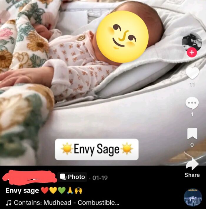 Baby named Envy Sage lying on a blanket, highlighting unique baby names that parents loved but others judged.
