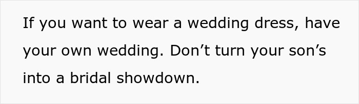 Alt text: Groom&rsquo;s mom causes drama by wearing a wedding dress and overshadowing the couple&rsquo;s big day with more sleeves.